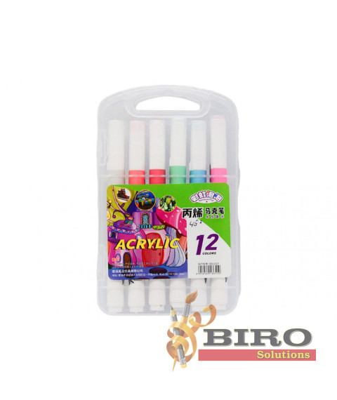 Marker Acrilic 12 culori, cutie plastic, ML50-4